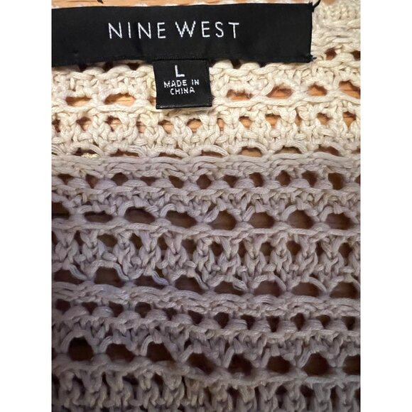 Nine West women's Ivory 3/4 sleeve knitted longer cardigan sweater size Large - Picture 4 of 7